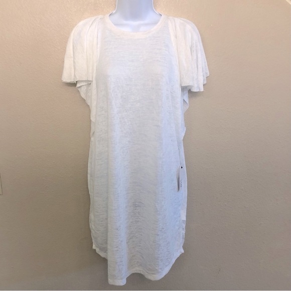 Billabong Out For Waves Raw Hem Flutter Sleeves Semi-Sheer Cover-Up Dress Size M - Picture 1 of 11